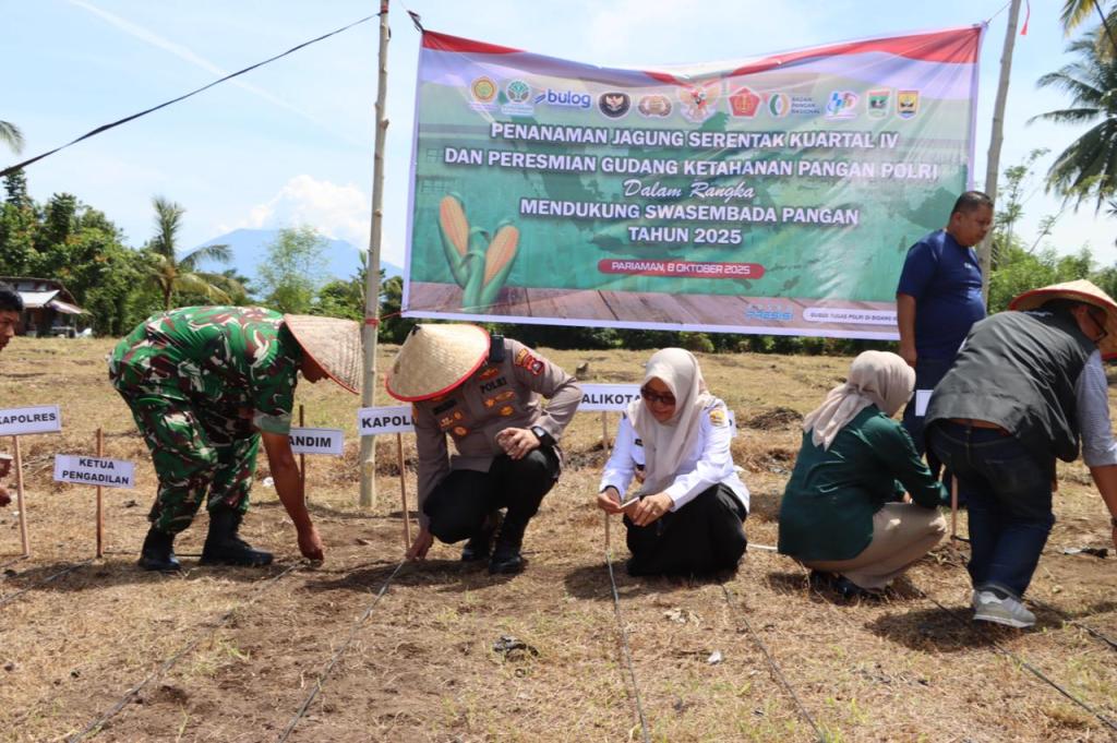 Penanaman Jagung Serentak Kuartal IV dan Peresmian Gudang Ketahanan Pangan Polri di Kota&nbsp;Pariaman