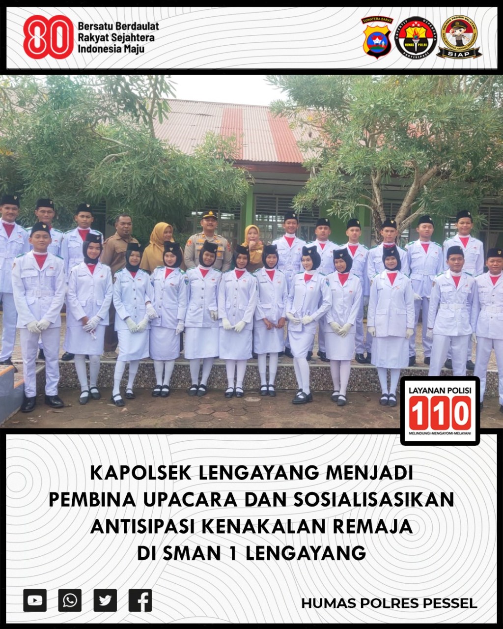 Cegah Kenakalan Remaja, Kapolsek Lengayang Jadi Pembina Upacara di SMA N 1&nbsp;Lengayang