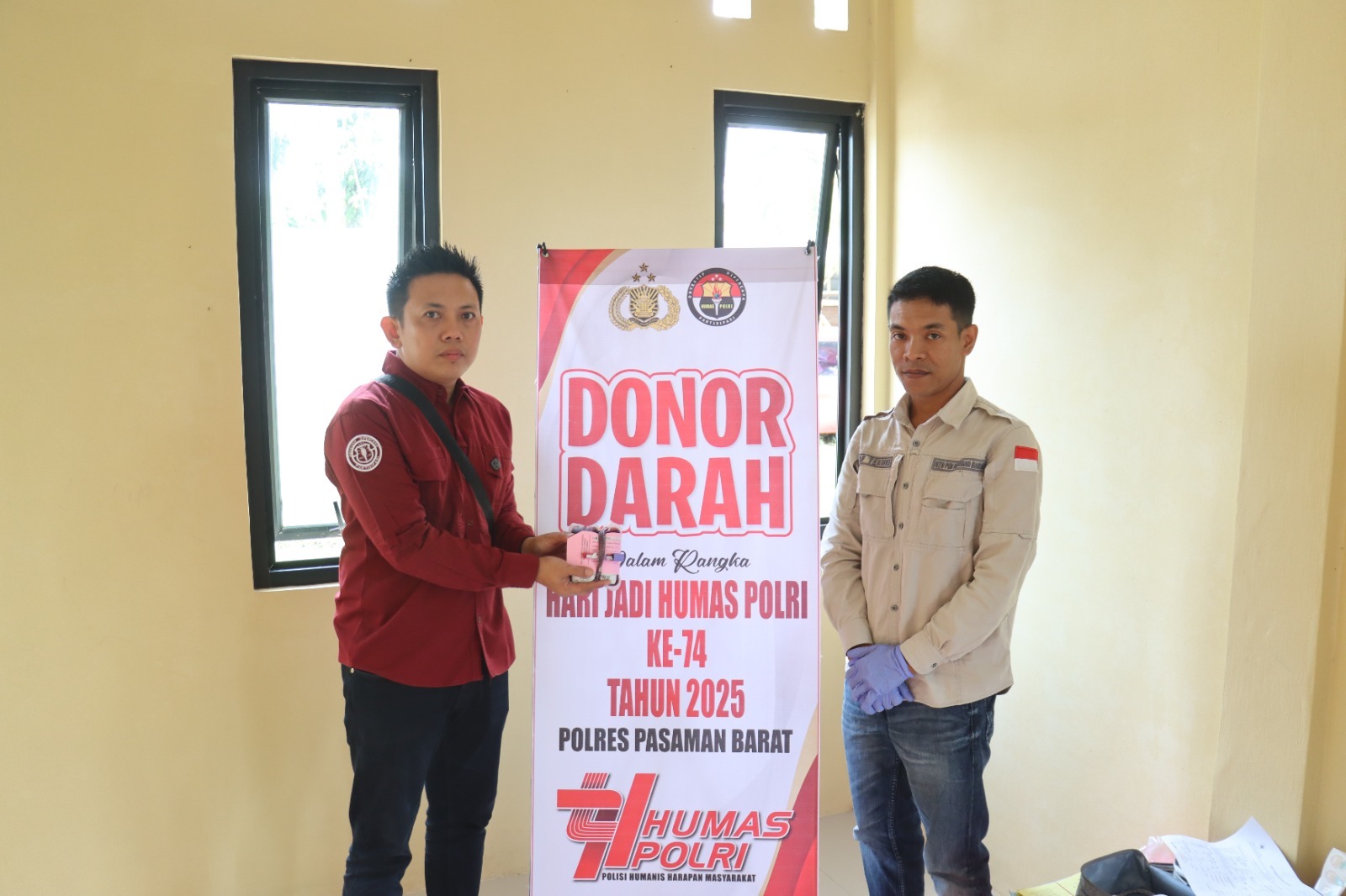 Peringatan Hari Jadi Humas Polri Ke-74 Tahun 2025, Polres Pasaman Barat Menggelar Kegiatan Bhakti Sosial Donor Darah