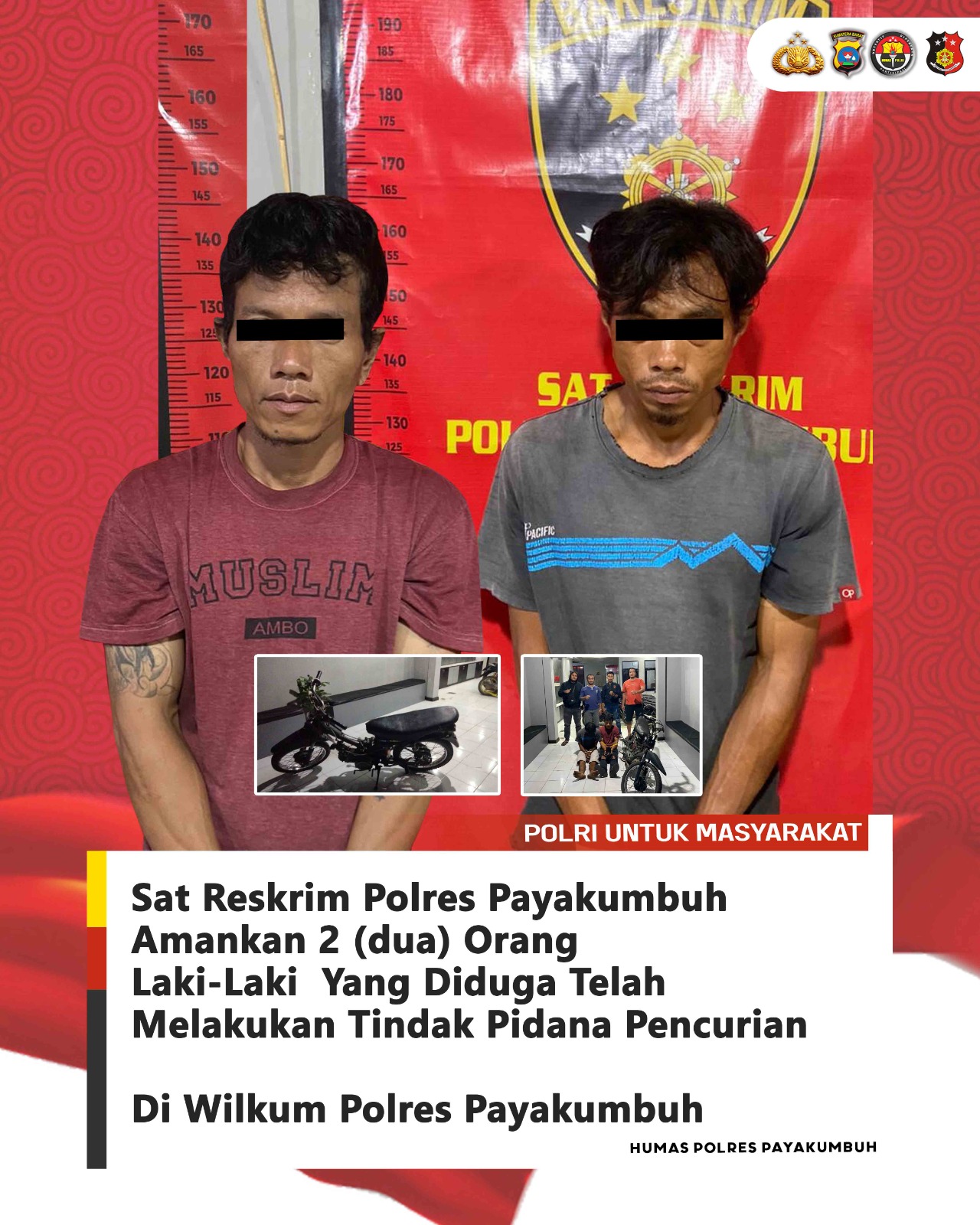 Ungkap Kasus Pencurian, Sat Reskrim Polres Payakumbuh Amankan Dua Orang Tersangka