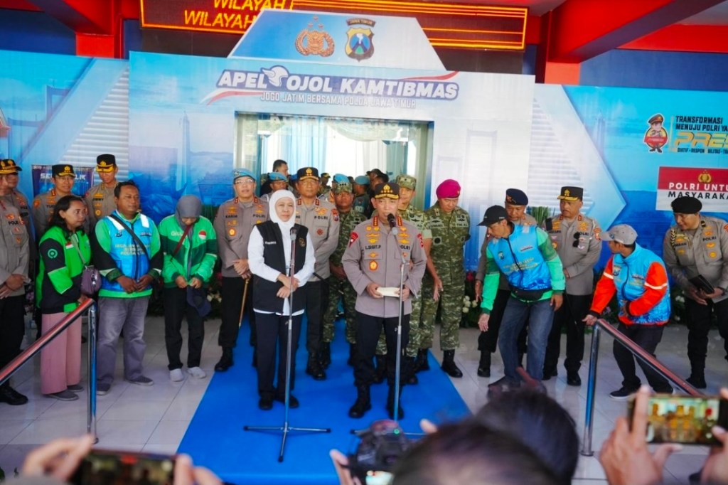 Pimpin Apel Ojol di Jatim, Kapolri Pastikan Komitmen Bermitra Jaga Kamtibmas&nbsp;Kondusif