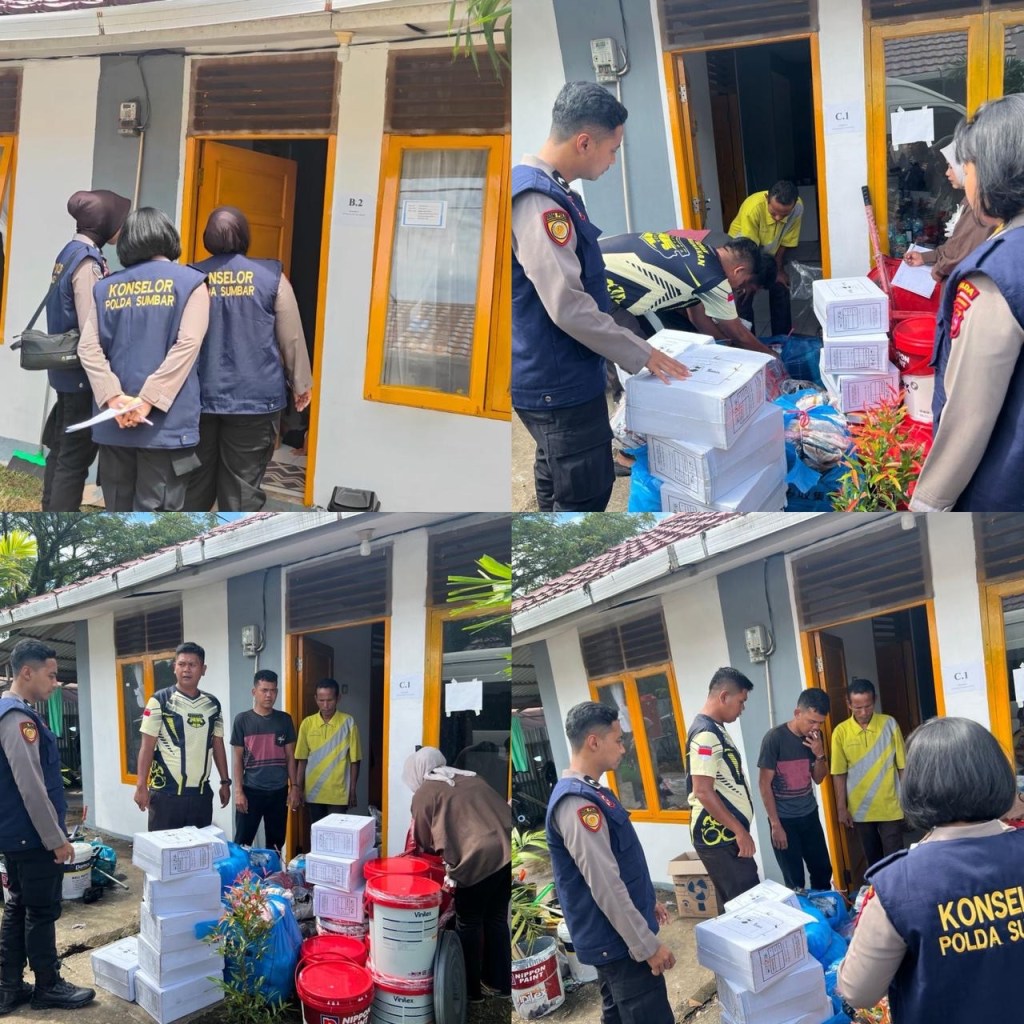 Polda Sumbar Berikan Trauma Healing dan Dukungan Psikososial bagi Korban Banjir Bandang di&nbsp;Padang