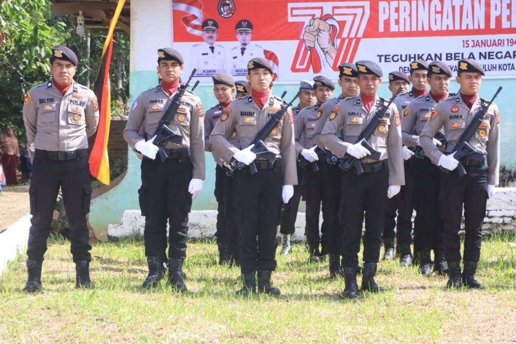 Personel Polres 50 Kota Mengikuti Upacara Peringatan Peristiwa Situjuh ke-77 di Situjuh&nbsp;Gadang