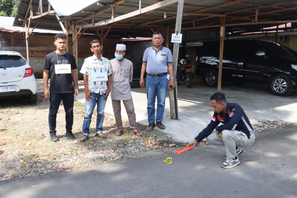 Polres Pasaman Barat Gelar Rekonstruksi Kasus Pembunuhan Warga Jorong Tarandam Nagari Koto Baru, Kabupaten Pasaman&nbsp;Barat