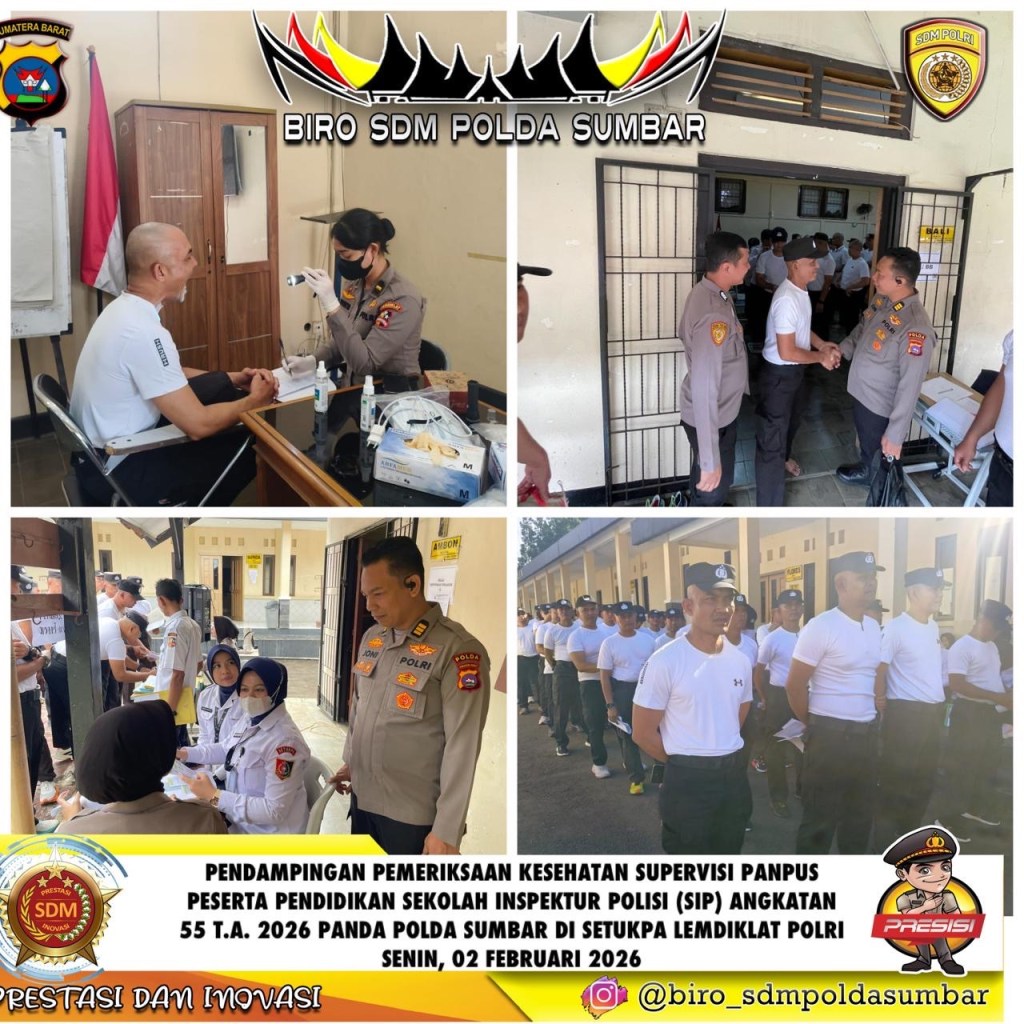 Biro SDM Polda Sumbar Dampingi Pemeriksaan Kesehatan Peserta SIP Angkatan ke-55 TA&nbsp;2026