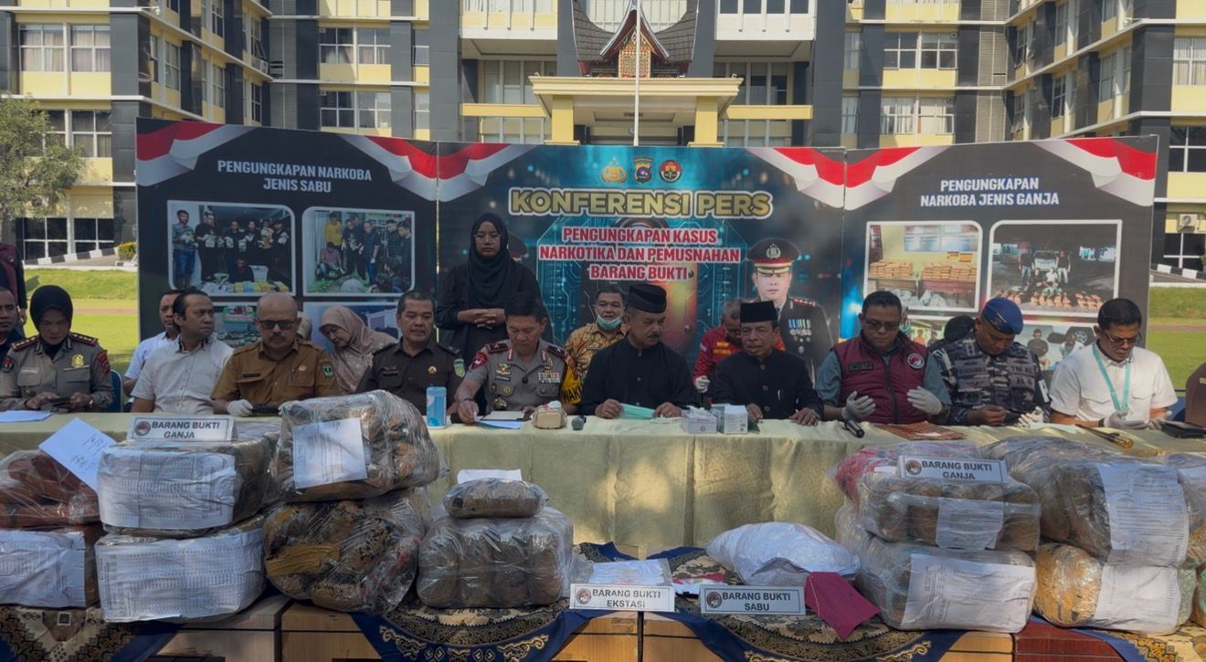 Periode Januari 2026 hingga 10 Februari 2026, Polda Sumbar Amankan 262 Kg Ganja dan 8 Kg Sabu