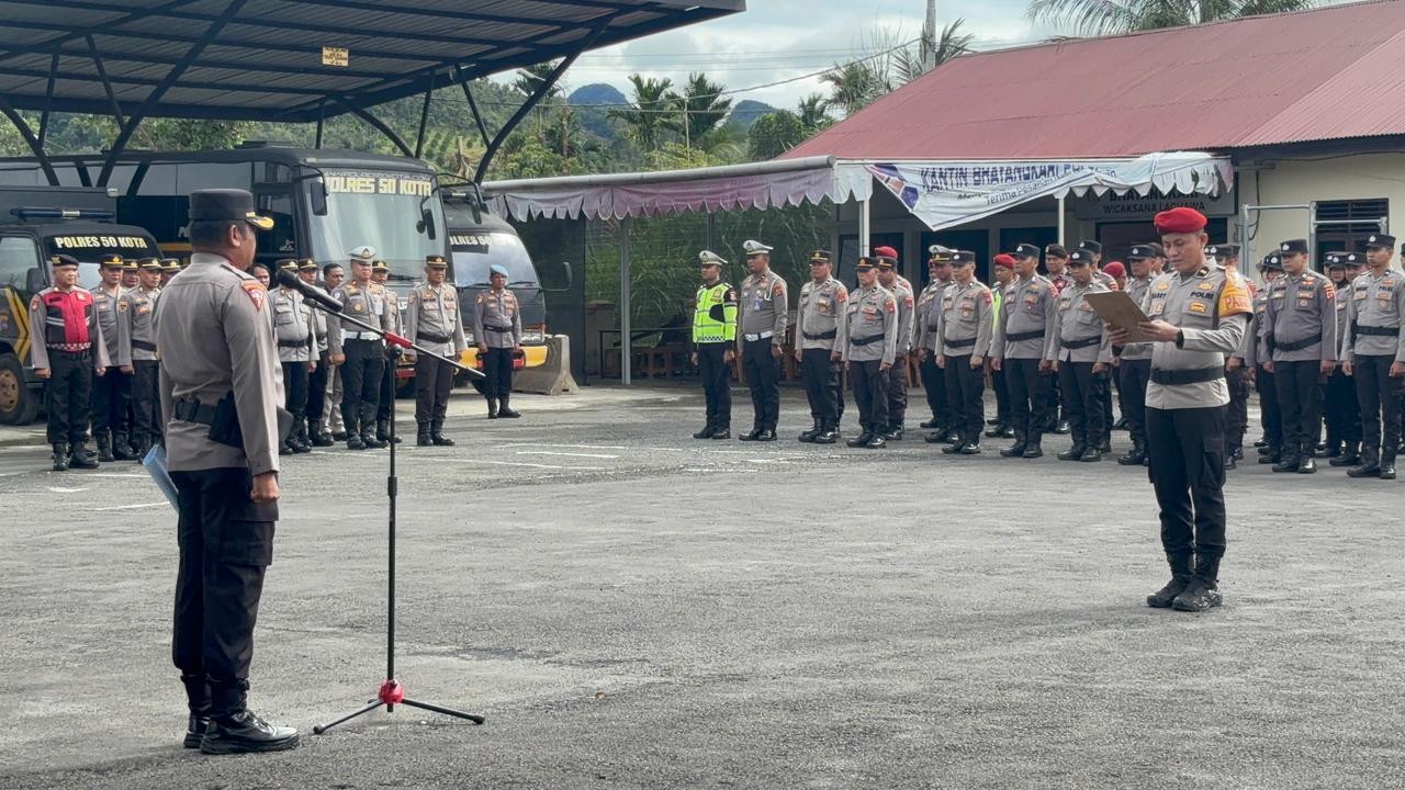 Personil Polres 50 Kota laksanakan apel pengamanan balimau sambut bulan suci Ramadhan 1447 H