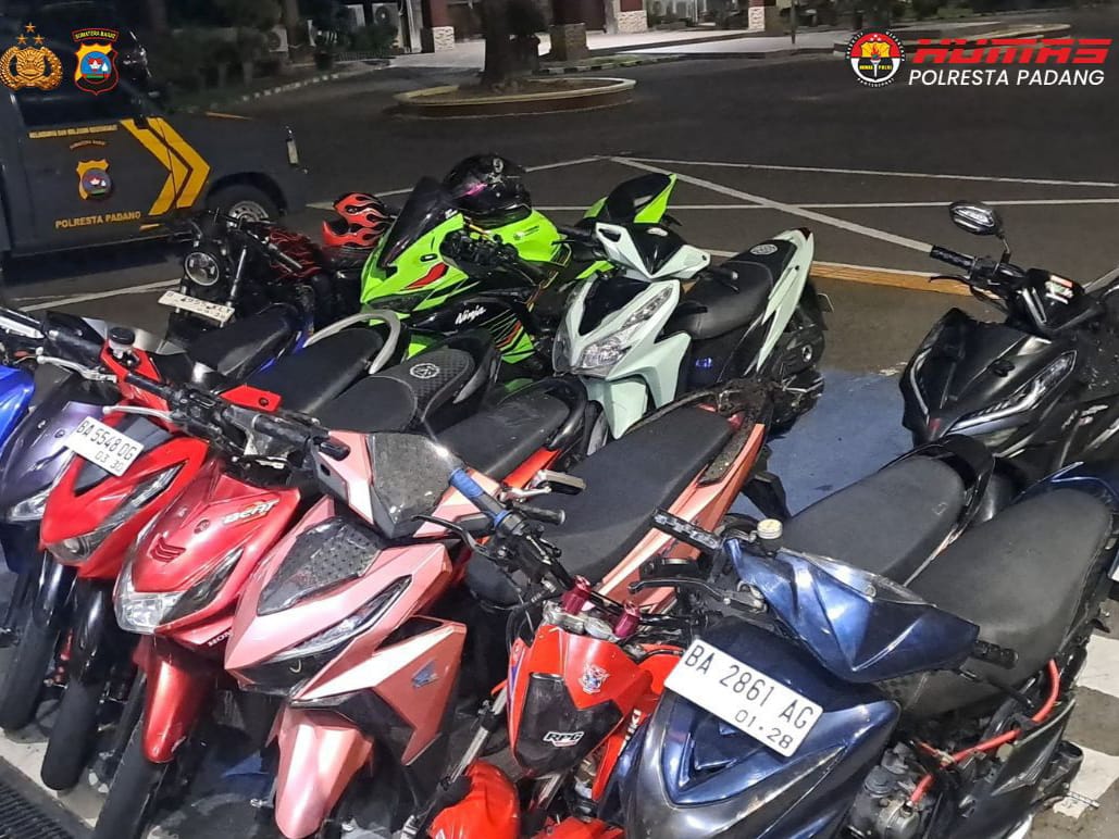 Resahkan Warga, Polresta Padang Garuk 11 Motor Balap Liar di Pantai Air Manis