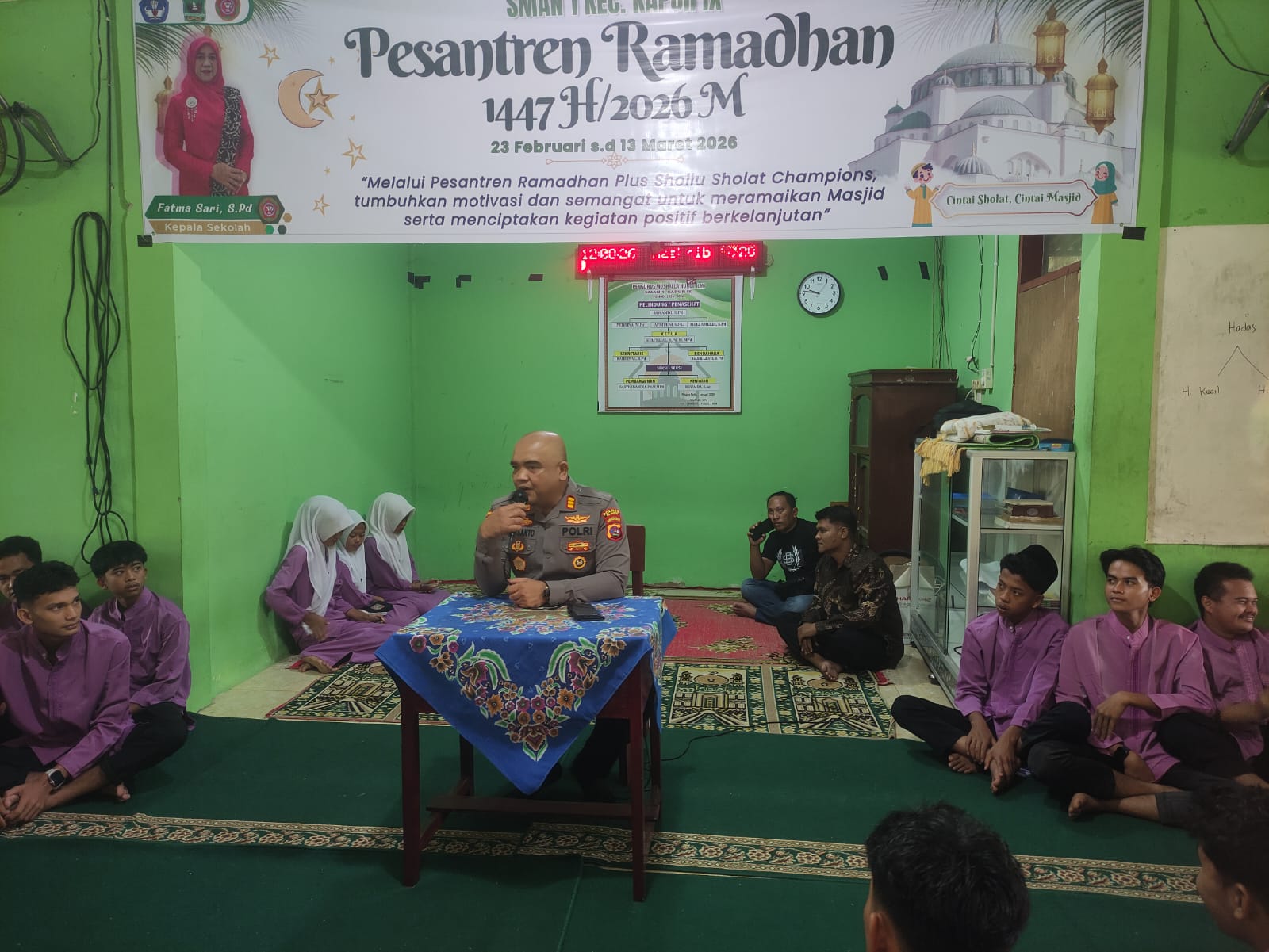 Pesantren Ramadhan di SMAN 1 Kapur IX, Kapolsek Kapur IX Berikan Edukasi Bahaya Rokok dan Tawuran