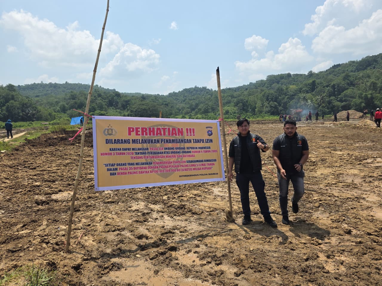 Operasi PETI di Sawahlunto, Polda Sumbar Hancurkan Basecamp dan Alat Penyaring Emas