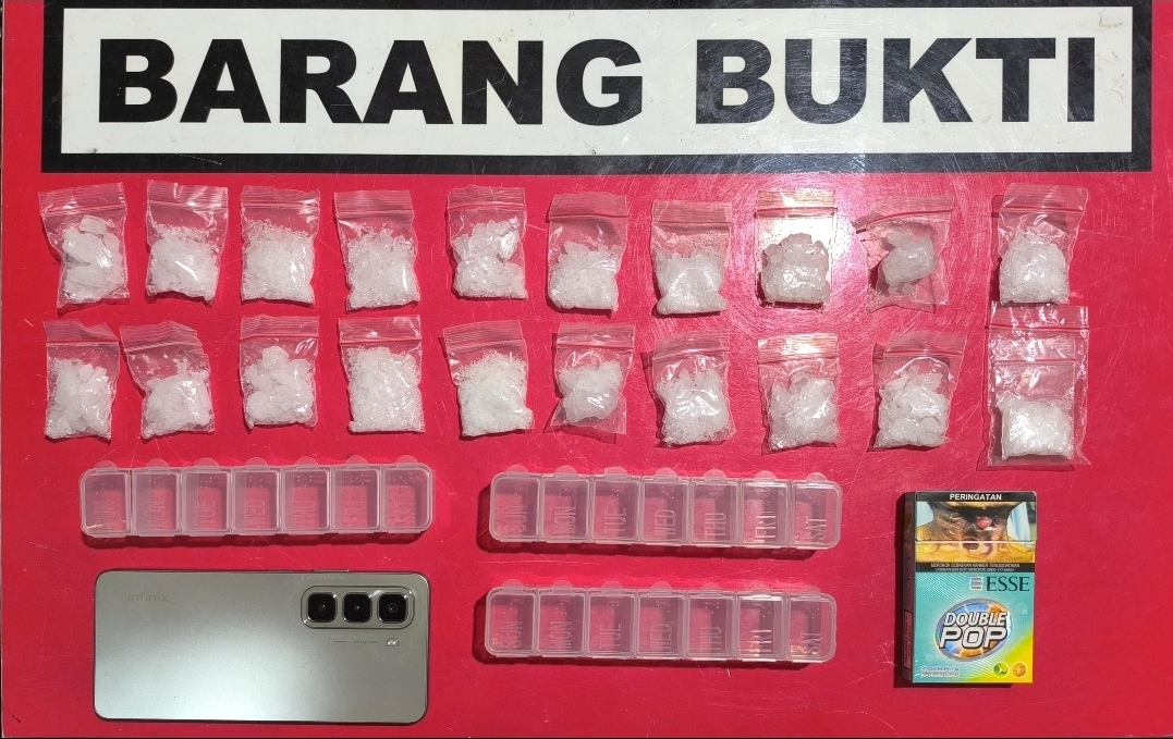 Satresnarkoba Polres Solok Tangkap Terduga Pengedar Sabu di Saok Laweh, 20 Paket Diamankan