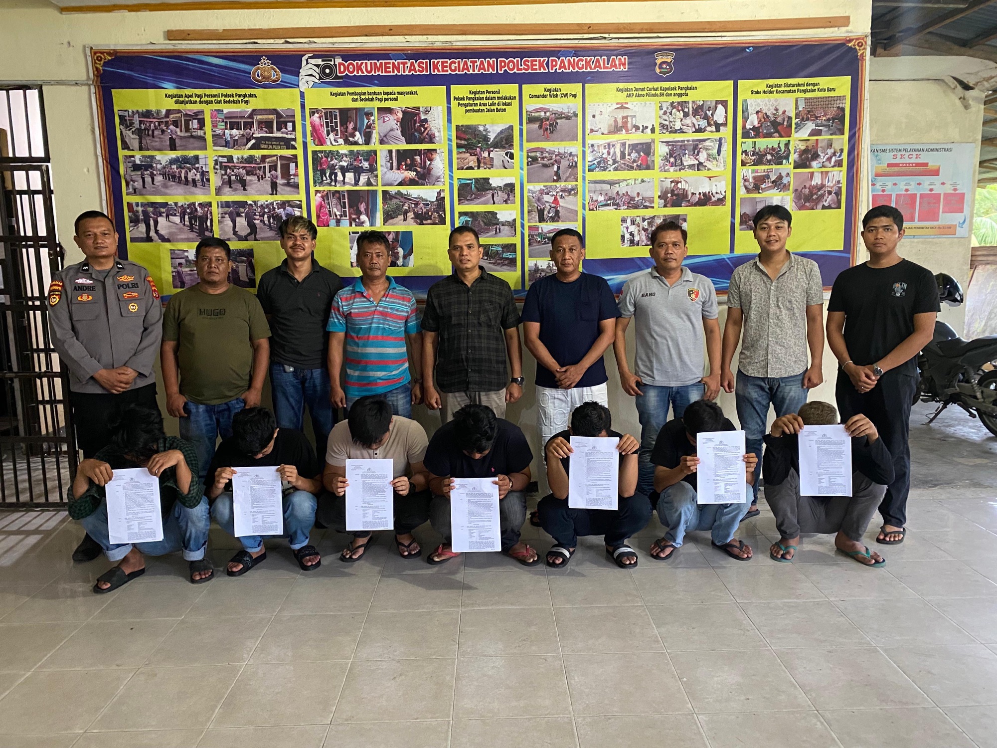 Polsek Pangkalan Amankan Tujuh Tersangka Kasus kekerasan Bersama, kapolsek tegaskan komitmen tindak tegas pelaku