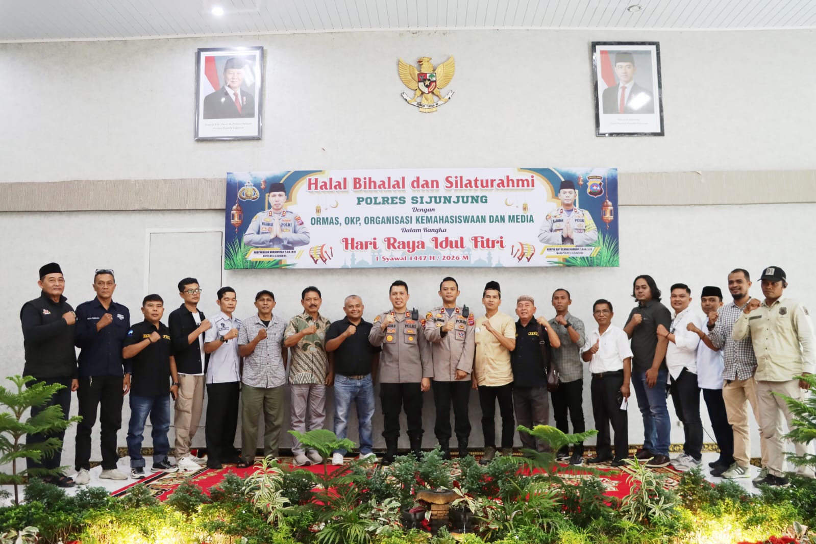 Pererat Silaturahmi, Polres Sijunjung Gelar Halal Bihalal Bersama Ormas, OKP, Mahasiswa, dan Awak Media