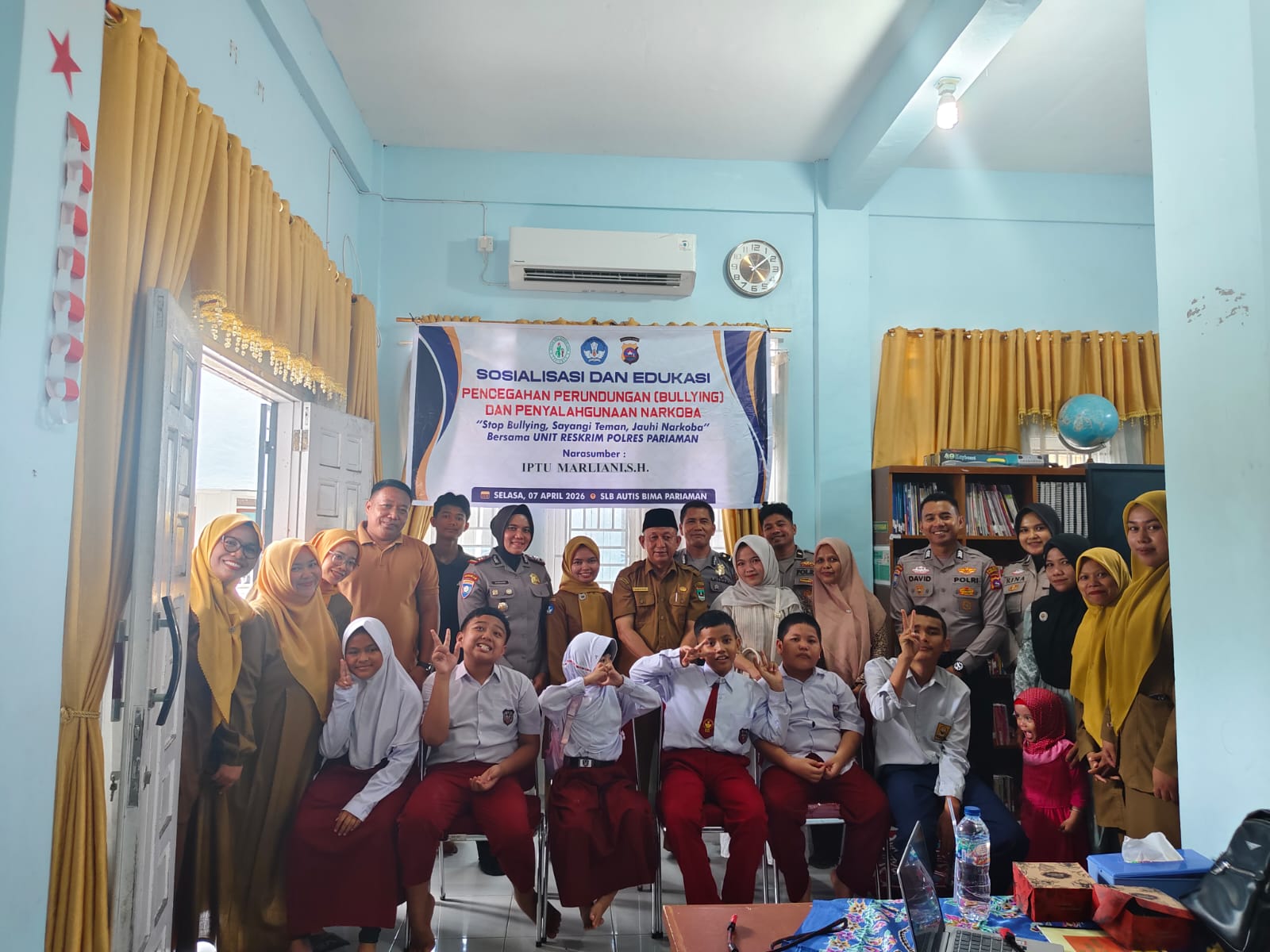 Kasat Binmas Polres Pariaman lakukan Sosialisasi dan edukasi Bahah Narkoba dan Bullying