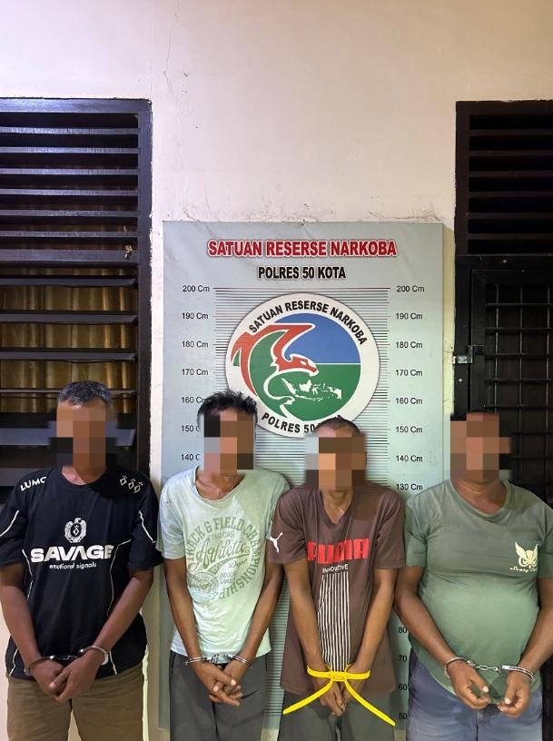 Satresnarkoba Polres 50 Kota Ungkap Kasus Penyalahgunaan Narkotika Jenis Sabu, Empat Orang Diamankan