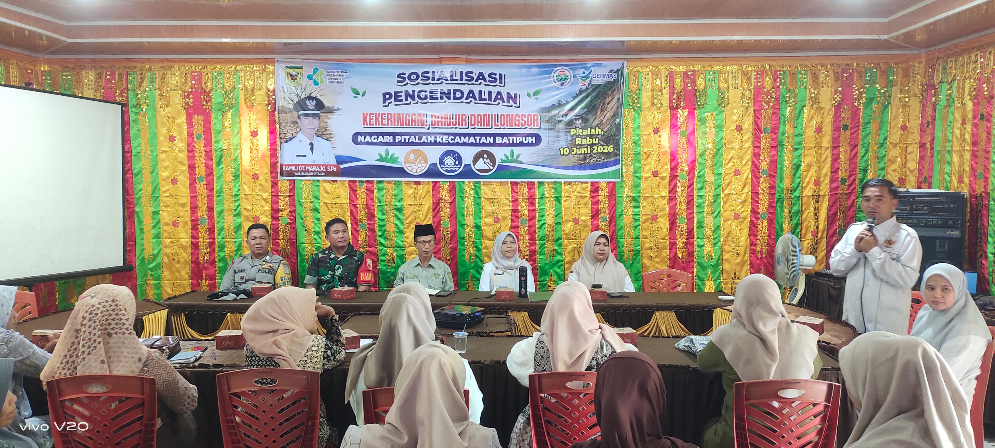Bhabinkamtibmas Nagari Pitalah Hadiri Sosialisasi Pengendalian Kekeringan, Banjir dan Longsor