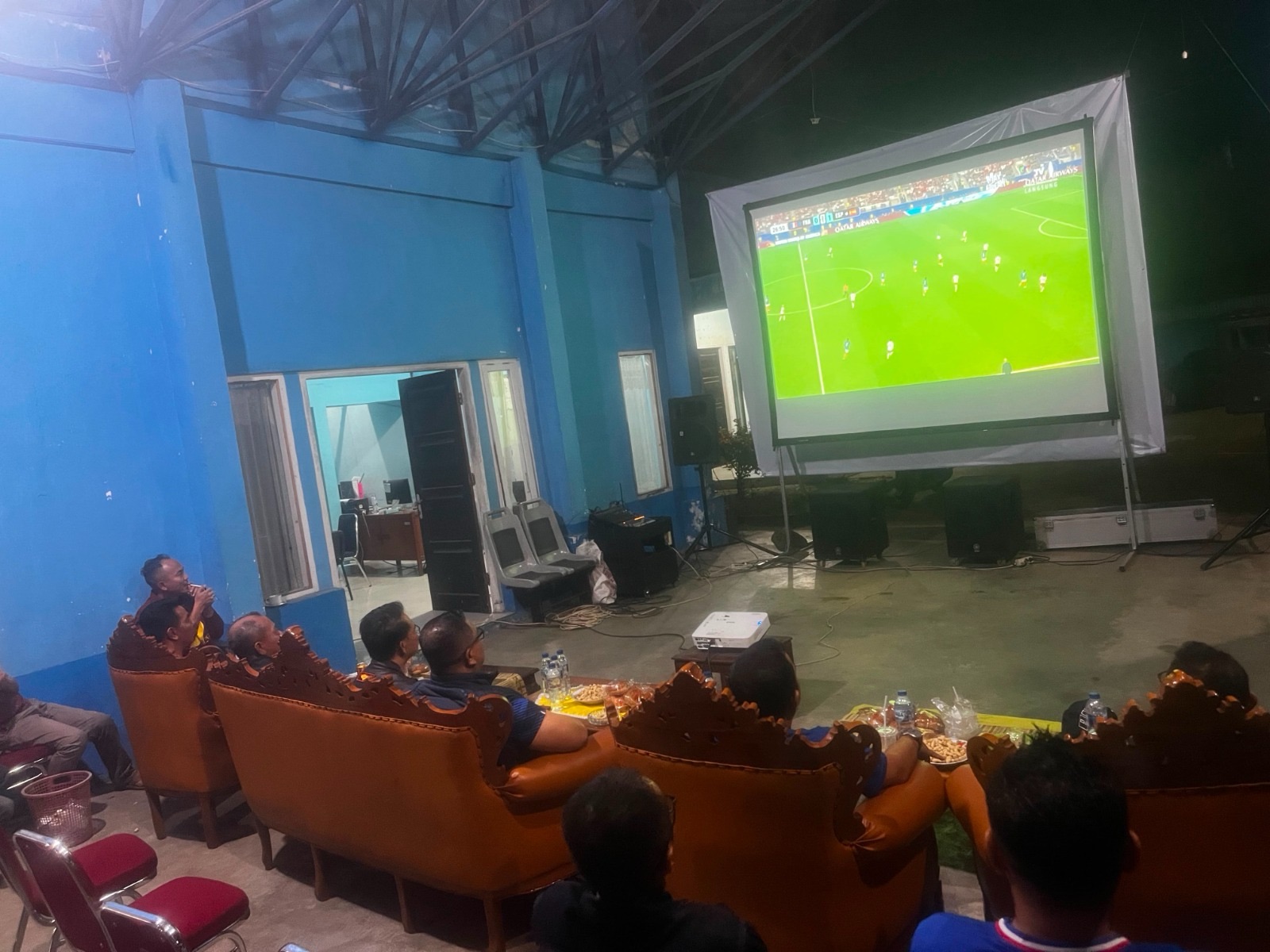 Satlantas Polres 50 Kota Hadiri Nonton Bareng Final Piala Dunia 2026 di Kantor Dinas Perhubungan
