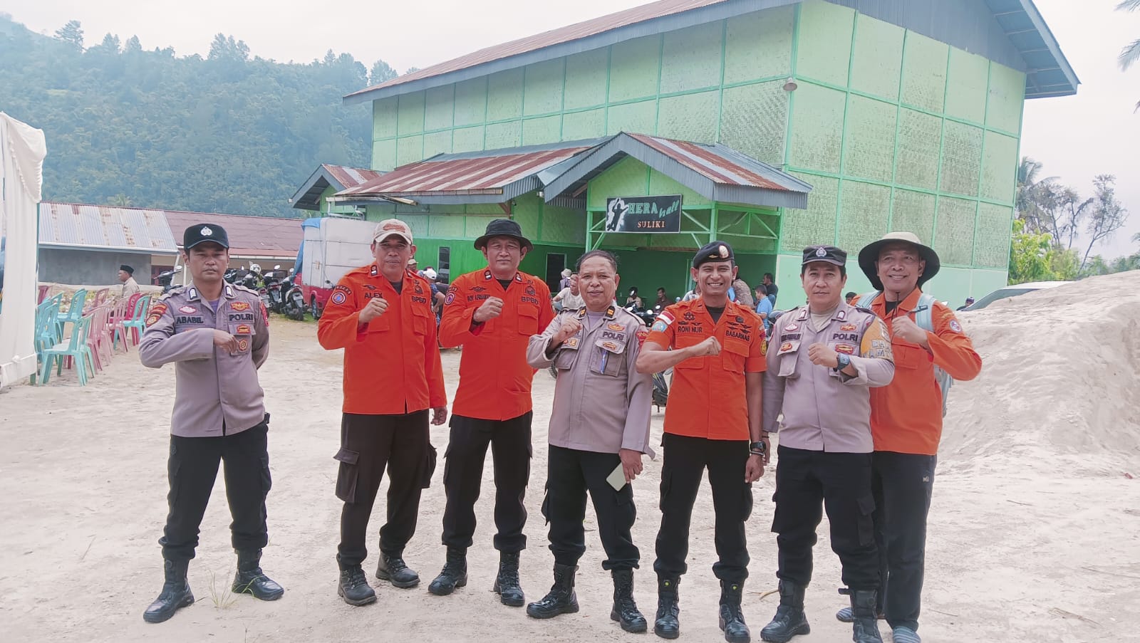 Bhabinkamtibmas Polsek Suliki Amankan Apel Pengukuhan dan Simulasi Uji SOP Kampung Siaga Bencana