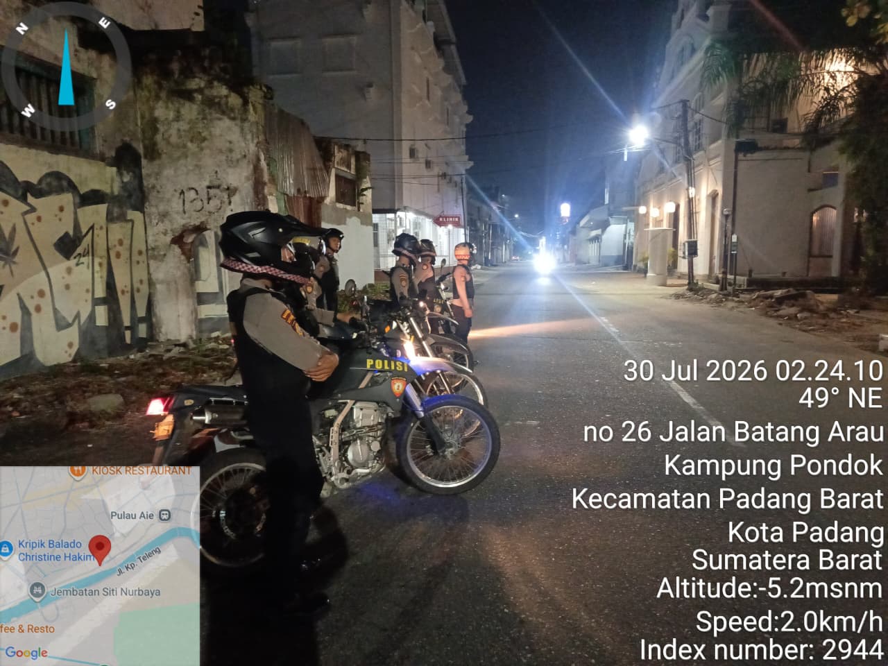 Patroli Perintis Presisi Ditsamapta Polda Sumbar Sisir Titik Rawan Kota Padang, Pastikan Situasi Kamtibmas Kondusif