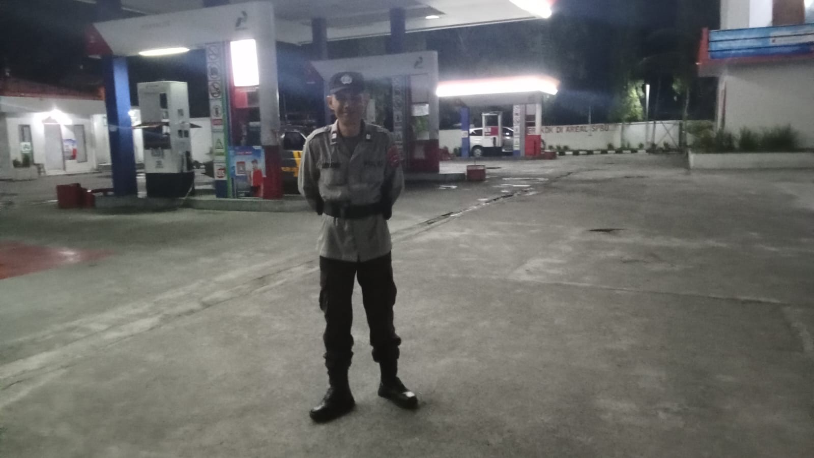 Patroli Malam Polsek Lubuk Basung Polres Agam Sasar Bank dan SPBU, Situasi Kamtibmas Aman