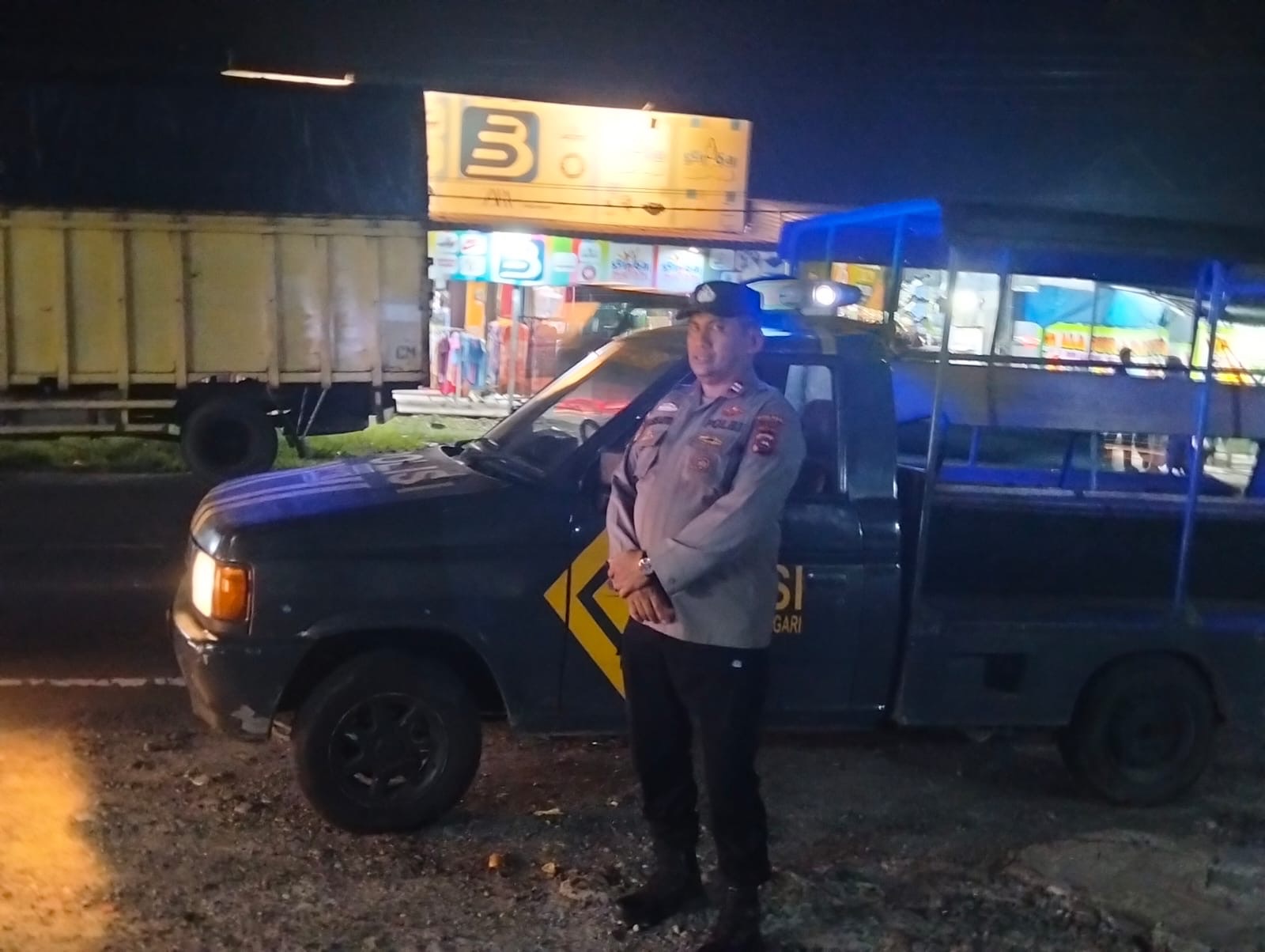 Cegah Aksi Kriminal, Polsek Ampek Nagari Polres Agam Patroli Bank Nagari dan SPBU