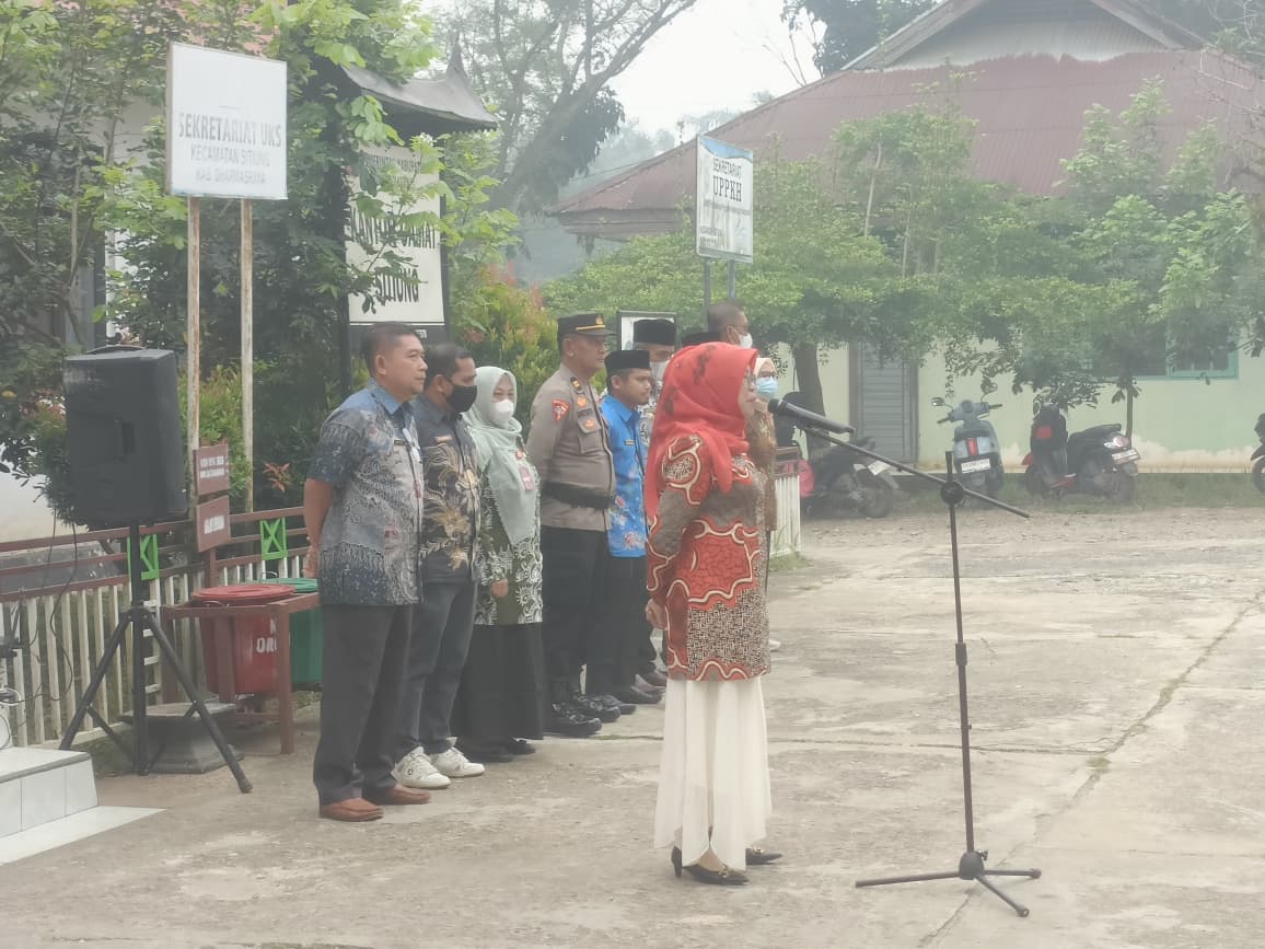 Polsek Sitiung, Polres Dharmasraya Hadiri Apel Gabungan, Siap Dukung Program Pemerintah